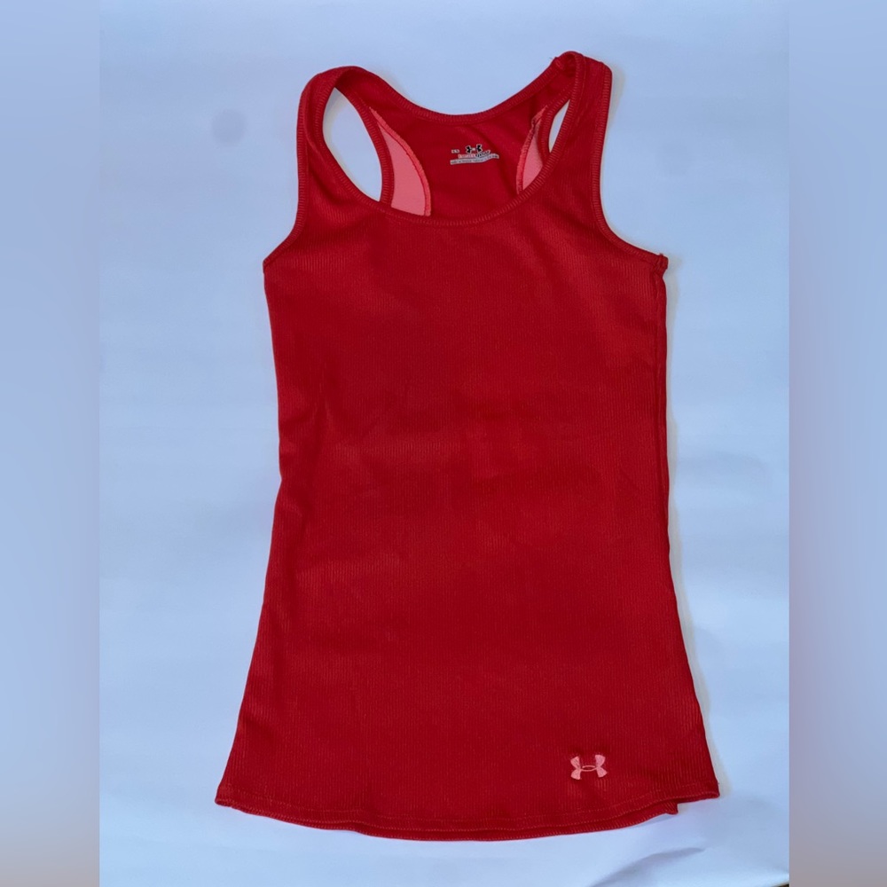 Reddish Orange Under Armor Heat Gear Tank Top